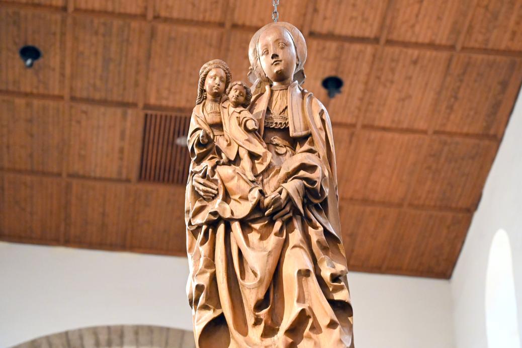 Meister von Osnabrück (1520), Doppelfigur der Muttergottes und der hl. Anna Selbdritt, Köln, Museum Schnütgen, Saal 8, um 1520, Bild 2/5