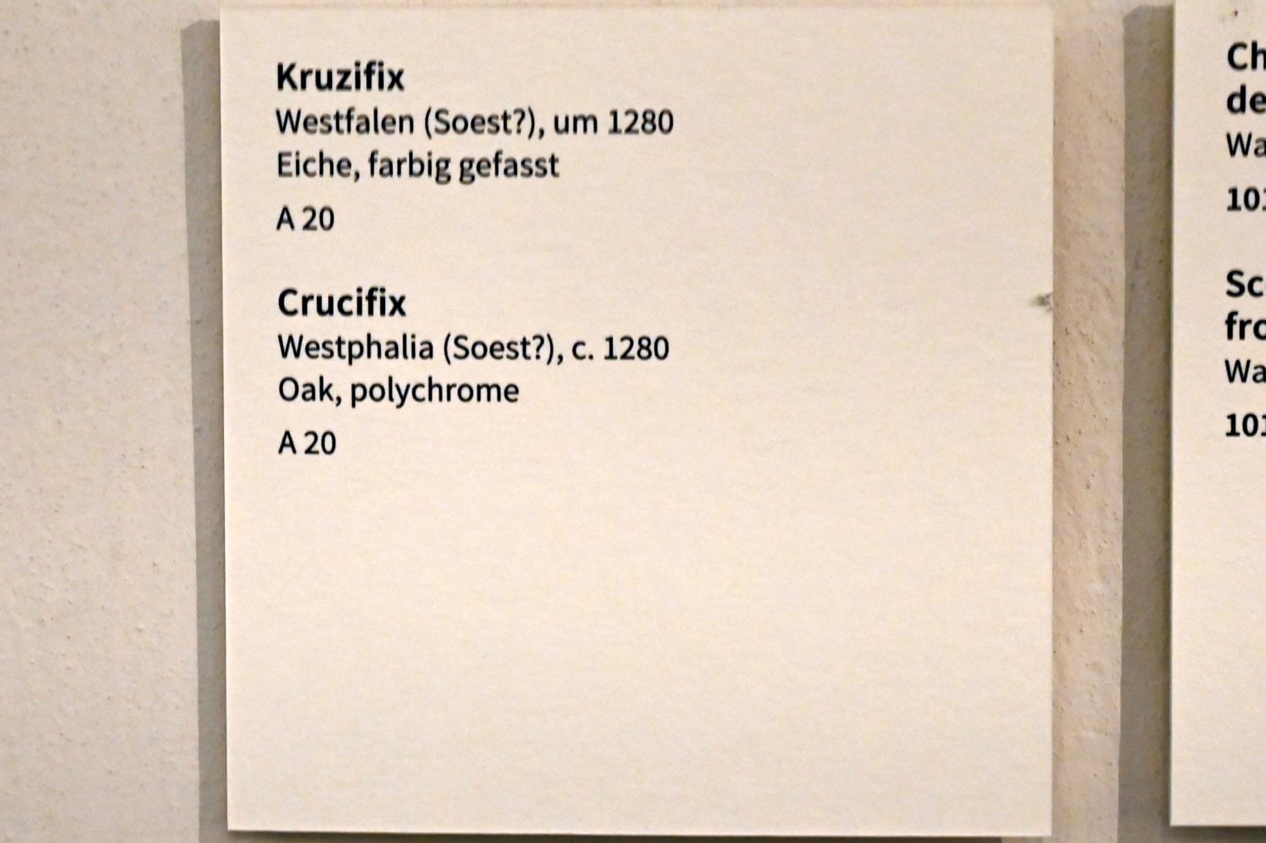 Kruzifix, Köln, Museum Schnütgen, Saal 8, um 1280, Bild 3/3