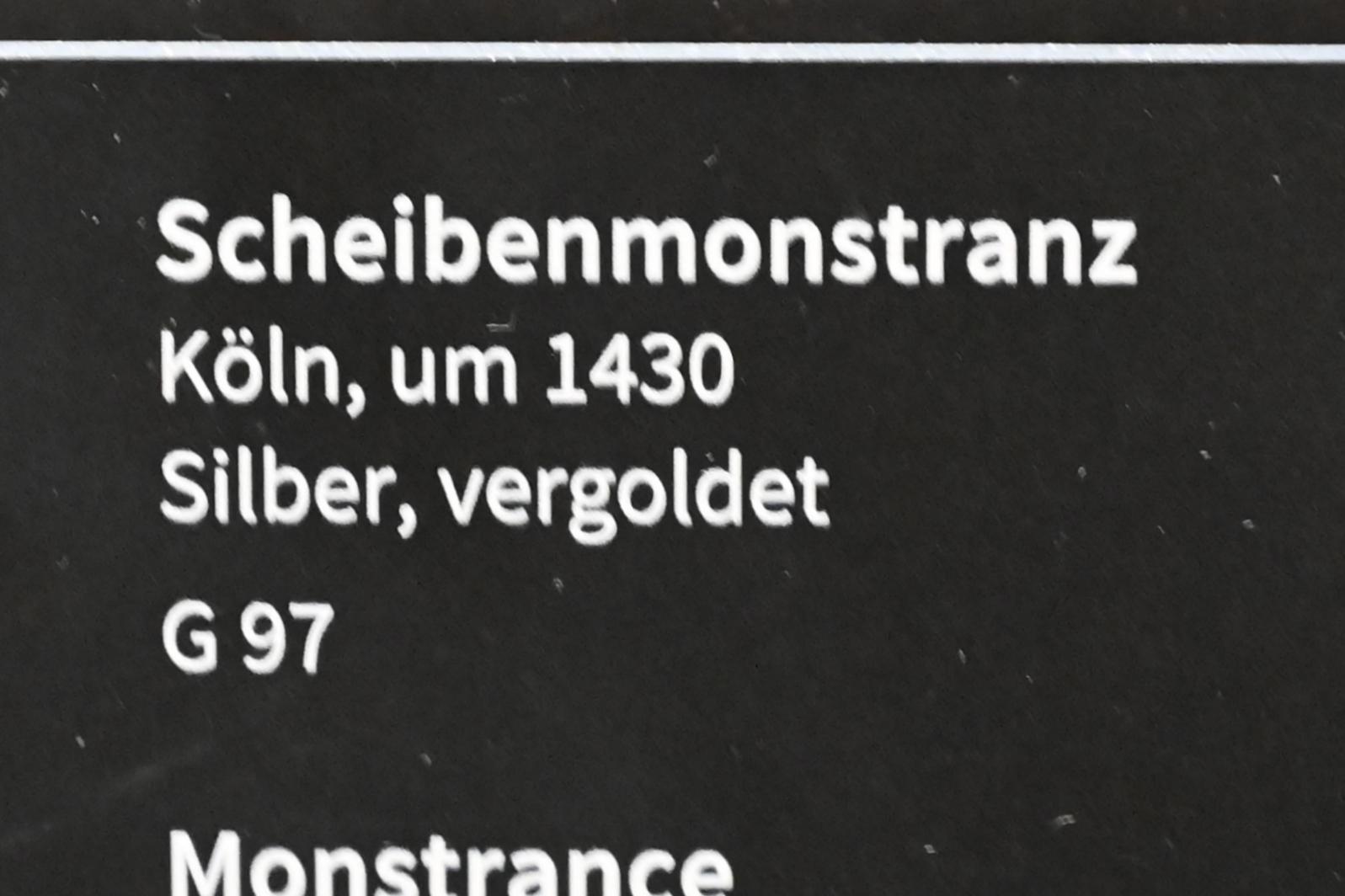 Scheibenmonstranz, Köln, Museum Schnütgen, Saal 8, um 1430, Bild 2/2