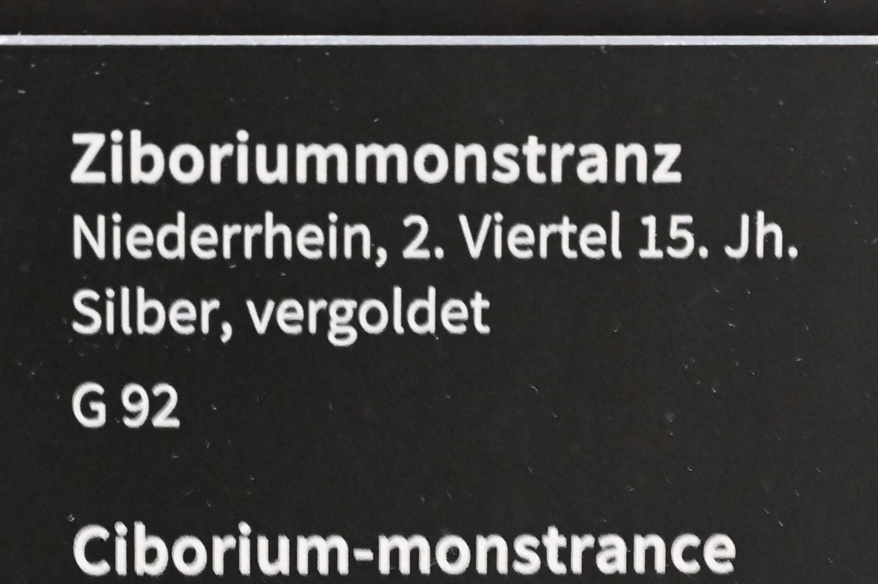 Ziboriummonstranz, Köln, Museum Schnütgen, Saal 8, 2. Viertel 15. Jhd., Bild 2/2