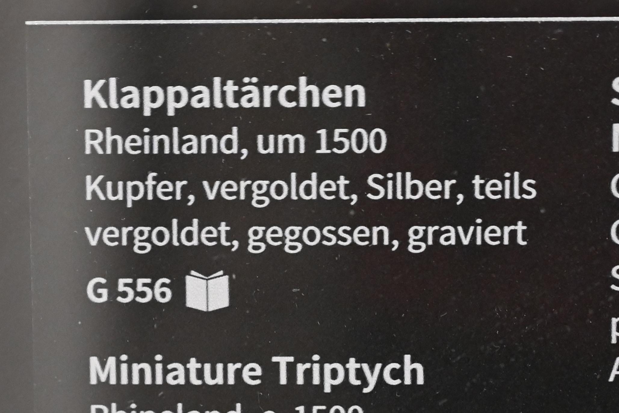 Klappaltärchen, Köln, Museum Schnütgen, Saal 9, um 1500, Bild 2/2