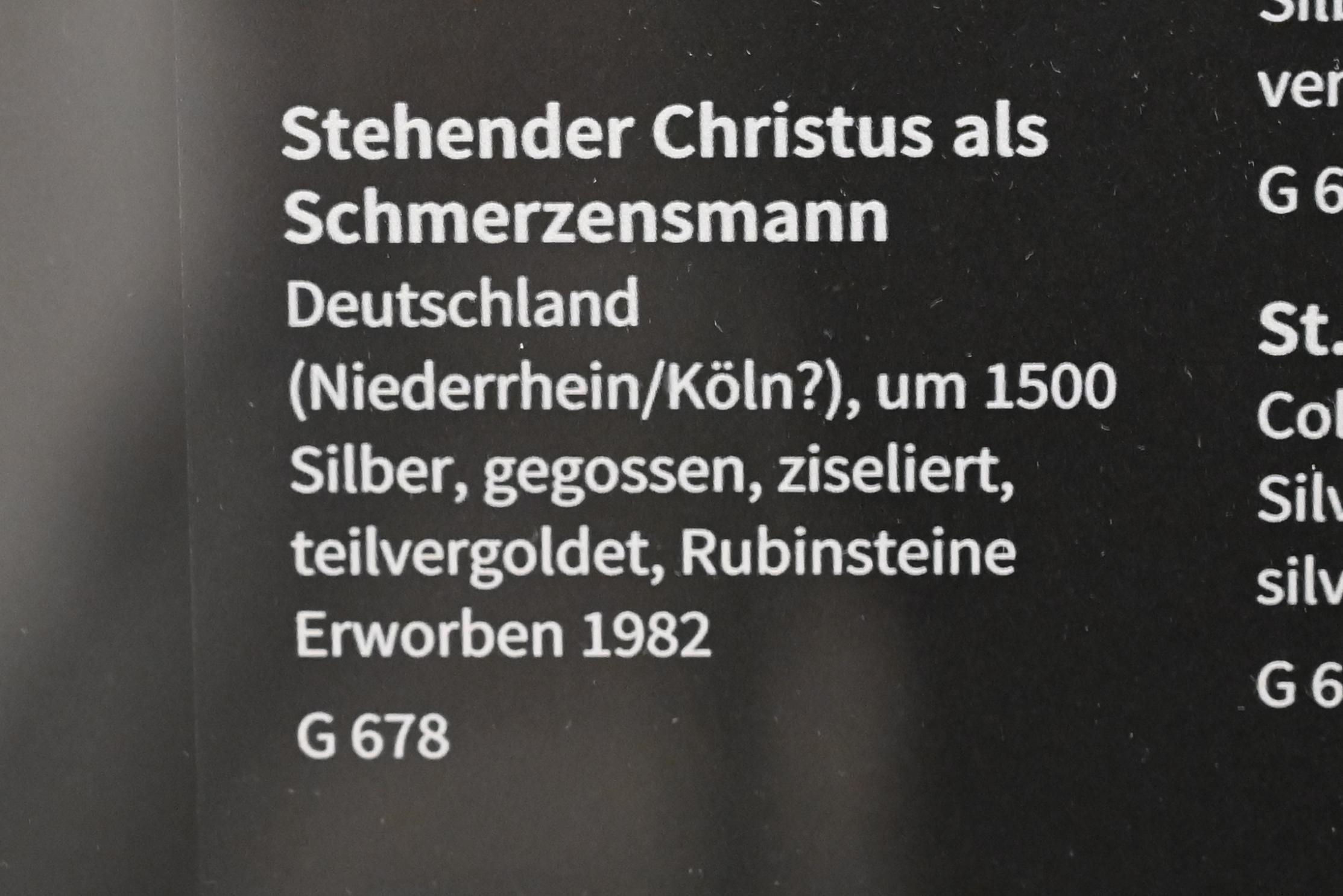 Stehender Christus als Schmerzensmann, Köln, Museum Schnütgen, Saal 9, um 1500, Bild 2/2