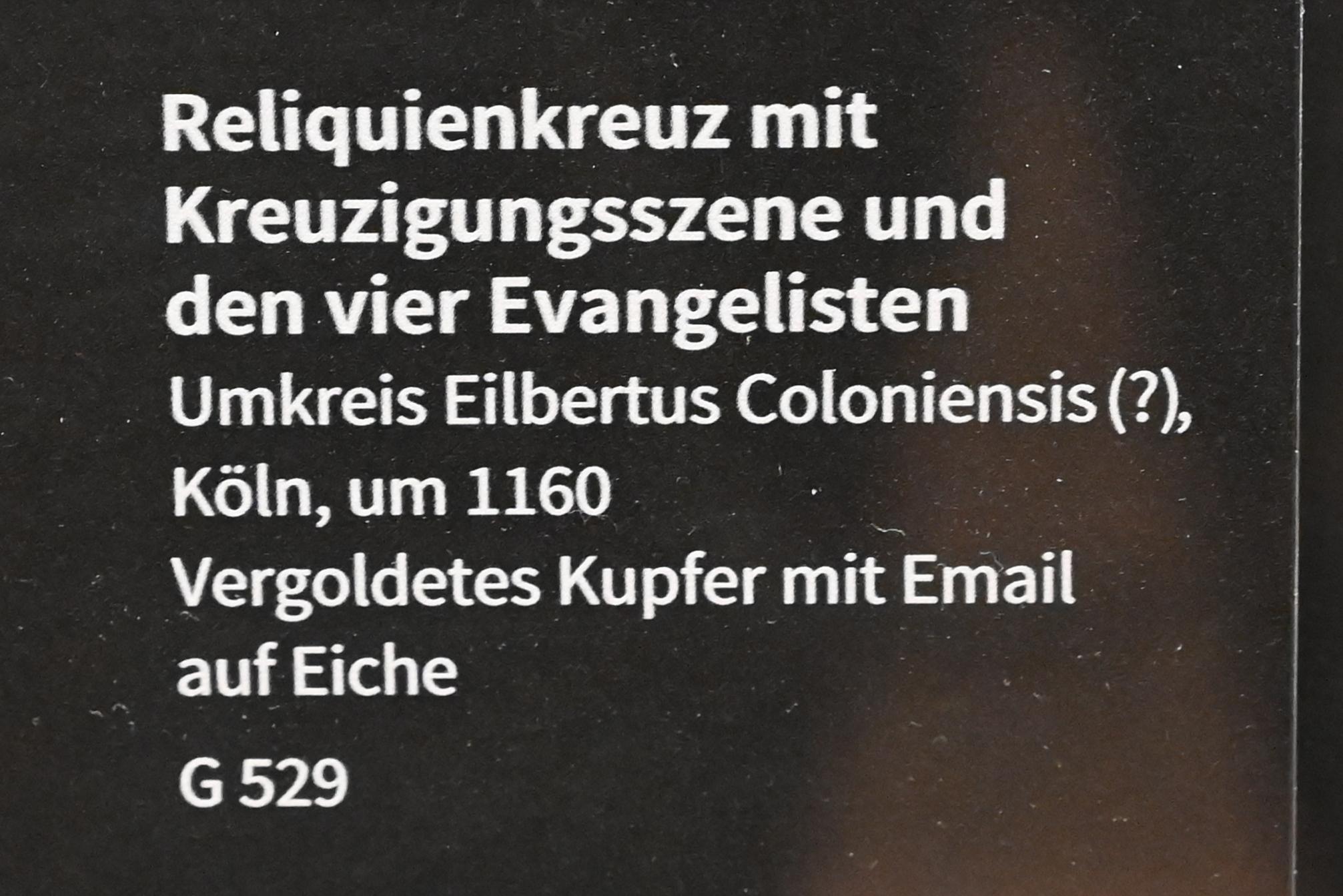 Eilbertus von Köln (Umkreis) (1160), Reliquienkreuz mit Kreuzigungsszene und den vier Evangelisten, Köln, Museum Schnütgen, Saal 9, um 1160, Bild 2/2