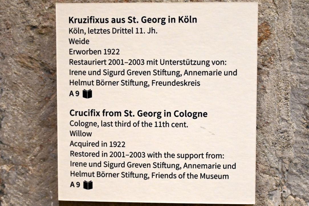 Kruzifixus, Köln, ehem. Chorherrenstift St. Georg, jetzt Köln, Museum Schnütgen, Saal 9, Letztes Drittel 11. Jhd., Bild 3/3