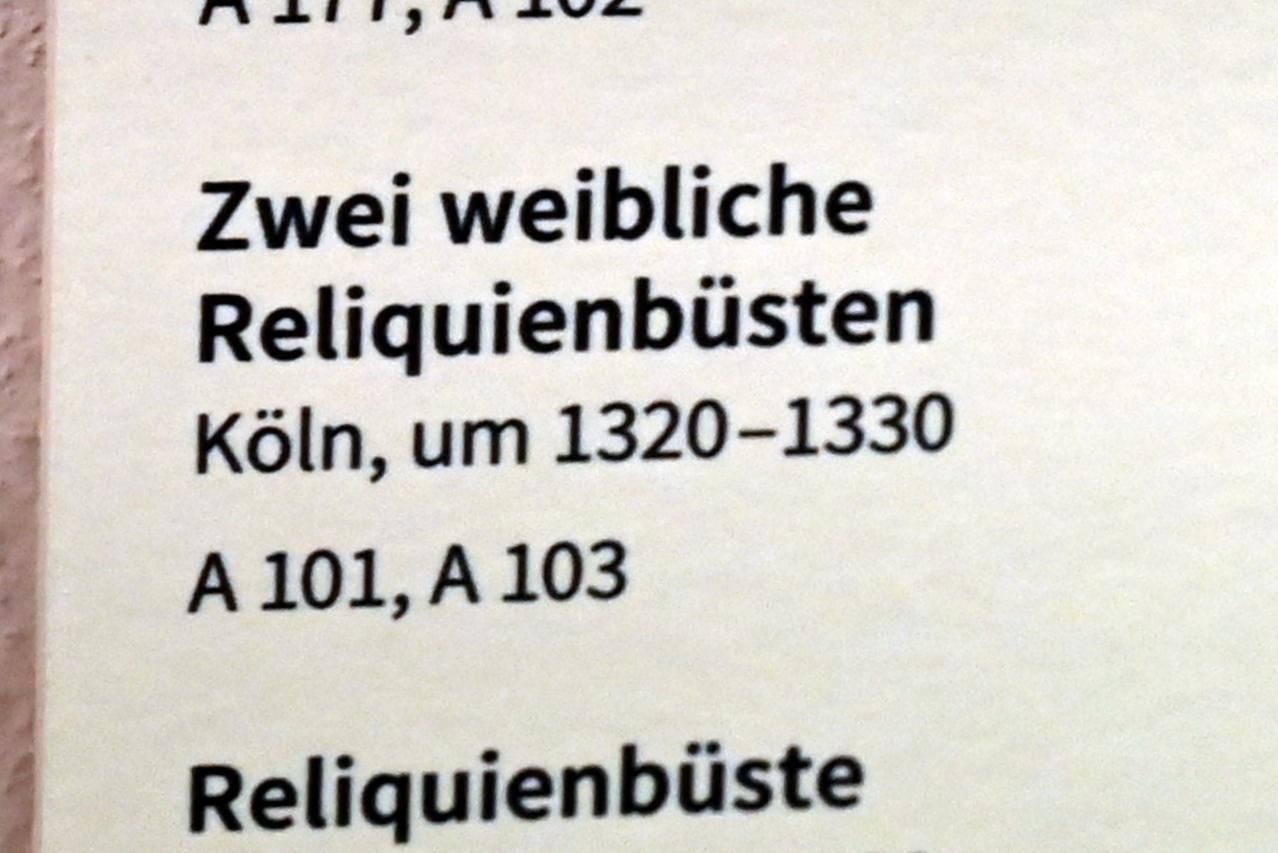 Weibliche Reliquienbüste, Köln, Museum Schnütgen, Saal 10, um 1320–1330, Bild 2/2