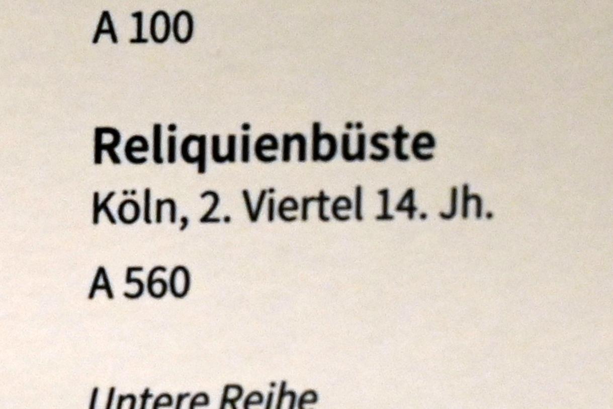 Reliquienbüste, Köln, Museum Schnütgen, Saal 10, 2. Viertel 14. Jhd., Bild 2/2