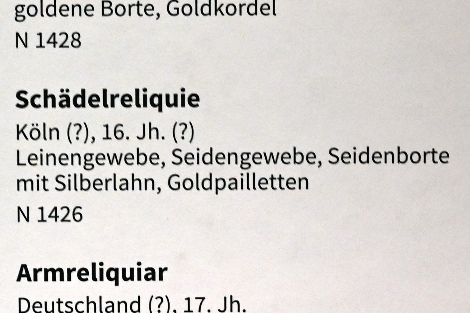 Schädelreliquie, Köln, Museum Schnütgen, Saal 10, 16. Jhd., Bild 2/2