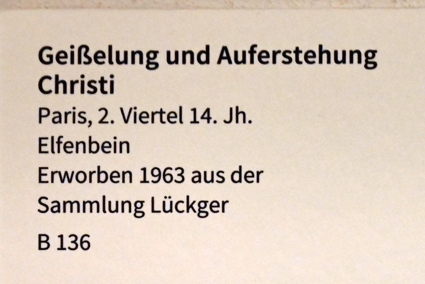 Geißelung und Auferstehung Christi, Köln, Museum Schnütgen, Saal 10, 2. Viertel 14. Jhd., Bild 2/2