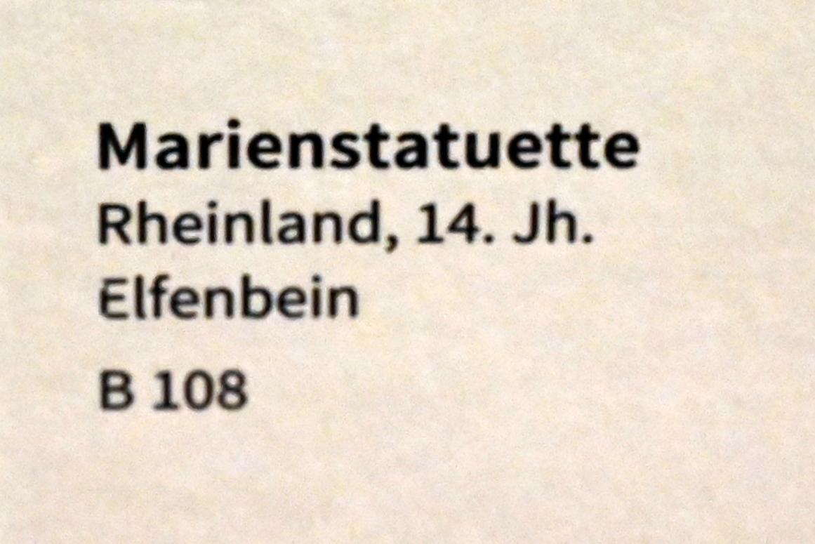 Marienstatuette, Köln, Museum Schnütgen, Saal 10, 14. Jhd., Bild 2/2