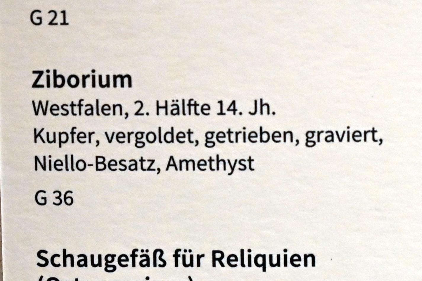 Ziborium, Köln, Museum Schnütgen, Saal 10, 2. Hälfte 14. Jhd., Bild 2/2