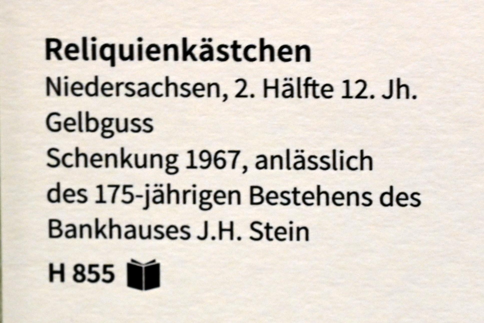 Reliquienkästchen, Köln, Museum Schnütgen, Saal 10, 2. Hälfte 12. Jhd., Bild 3/3