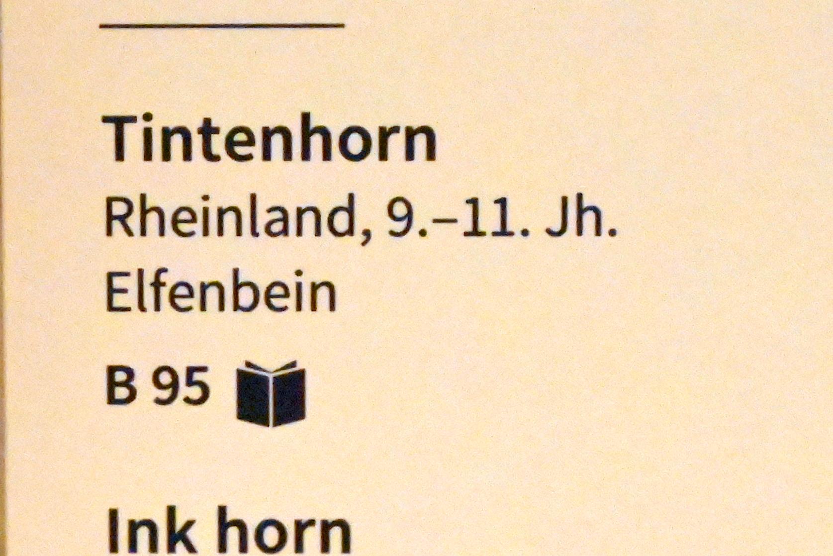 Tintenhorn, Köln, Museum Schnütgen, Saal 11, um 800–1100, Bild 2/2