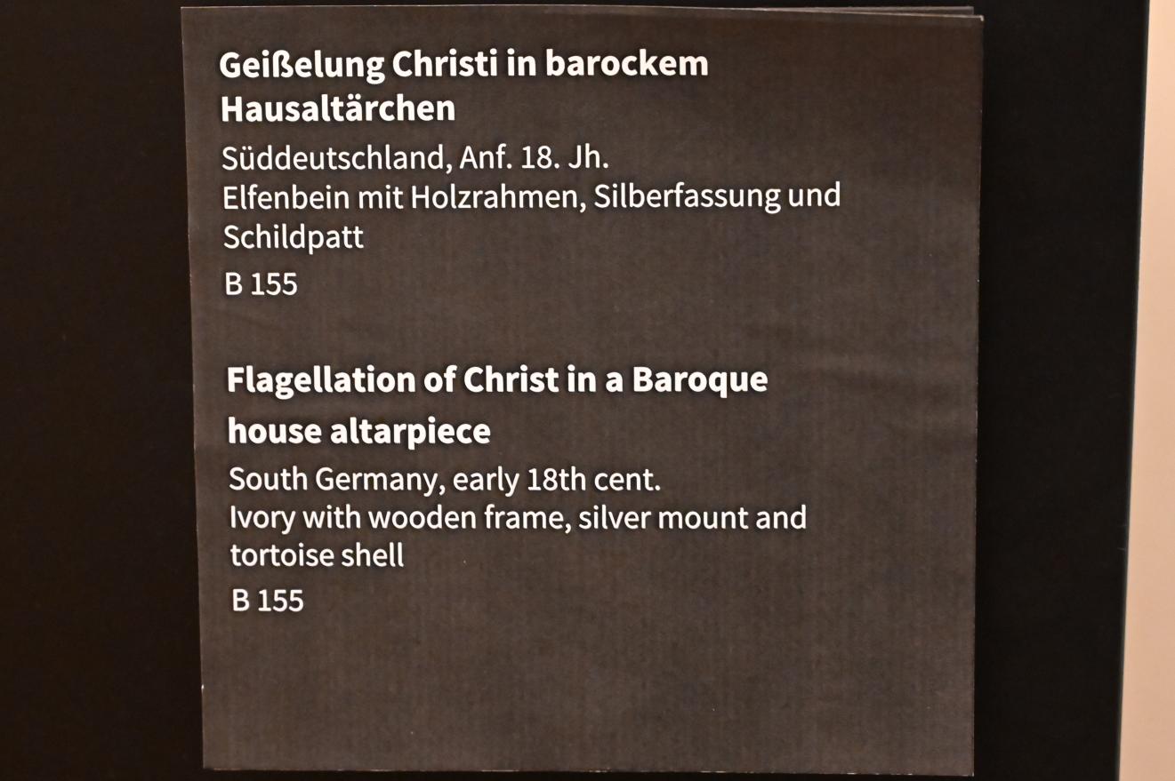 Geißelung Christi in barockem Hausaltärchen, Köln, Museum Schnütgen, Saal 12, Beginn 18. Jhd., Bild 2/2