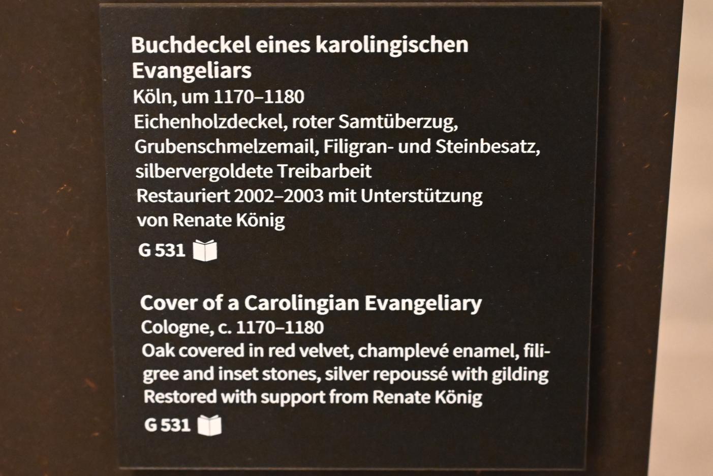 Buchdeckel eines karolingischen Evangeliars, Köln, Museum Schnütgen, Saal 13, um 1170–1180, Bild 2/2