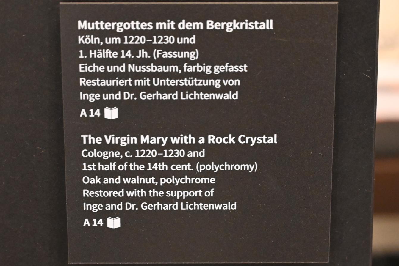 Muttergottes mit dem Bergkristall, Köln, Museum Schnütgen, Saal 13, um 1220–1230, Bild 4/4