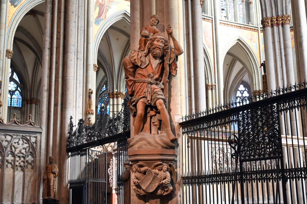 Überlebensgroße Figur des Hl. Christophorus, Köln, Hohe Domkirche Sankt Petrus (Kölner Dom), um 1470, Bild 1/2