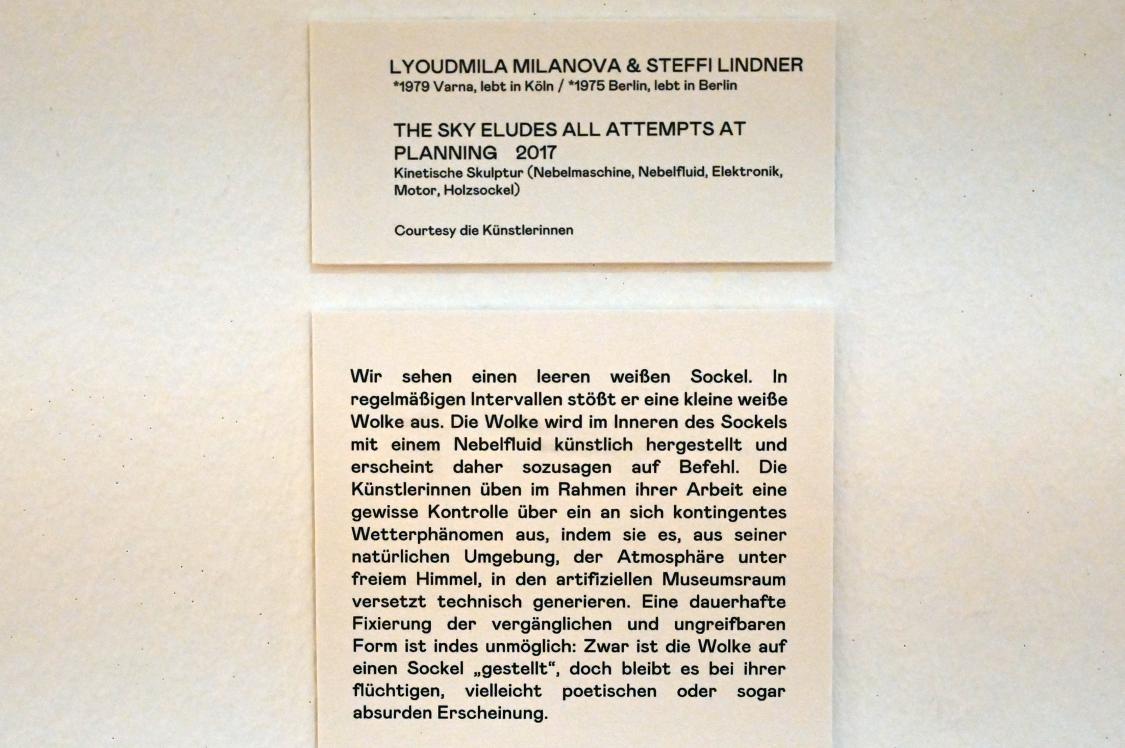 Steffi Lindner (2017), The Sky Eludes All Attempts At Planning - Der Himmel entzieht sich allen Planungsversuchen, Bonn, Kunstmuseum, Ausstellung "Welt in der Schwebe" vom 24.02. - 19.06.2022, Saal 1, 2017, Bild 7/7