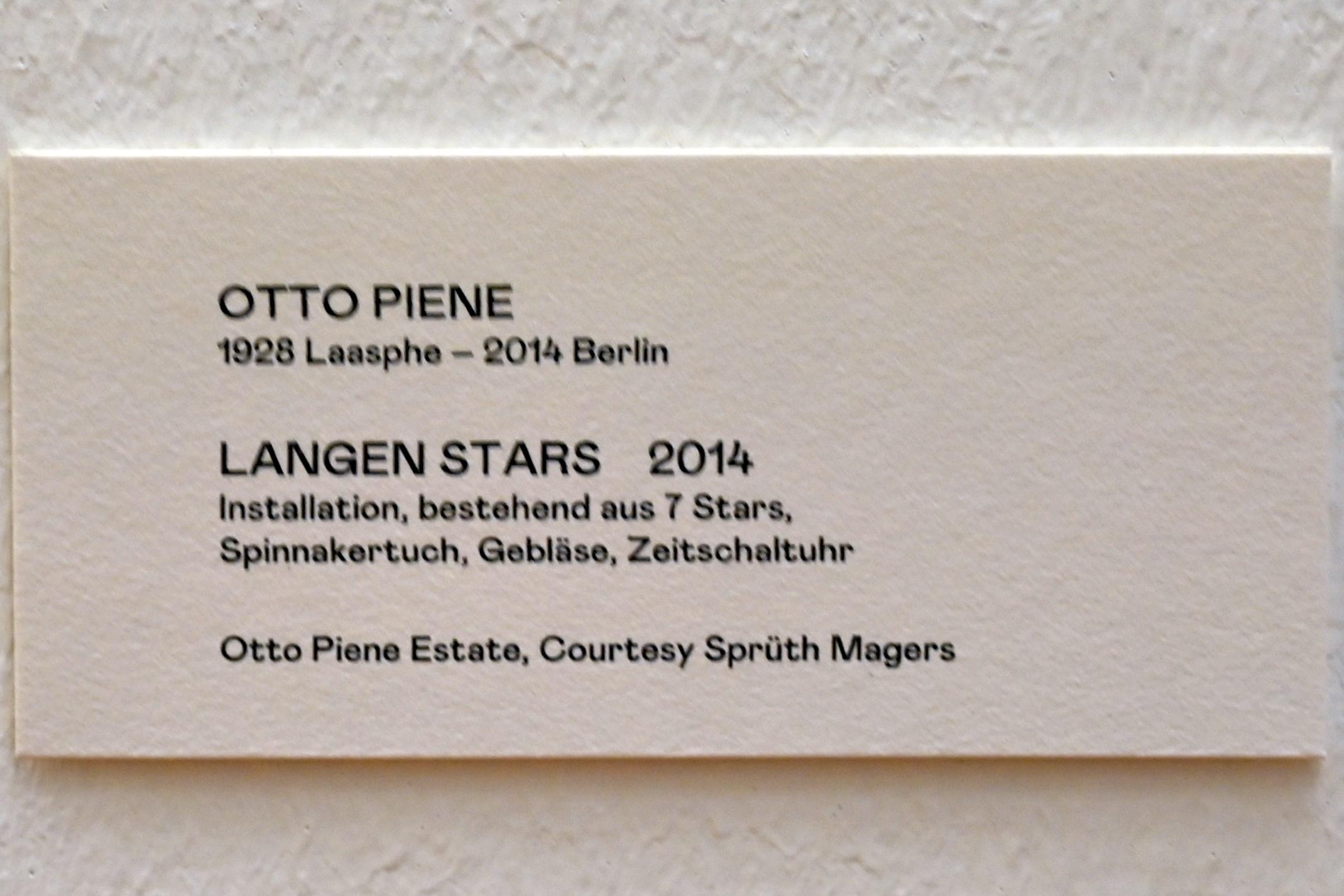 Otto Piene (1959–2014), Langen Stars, Bonn, Kunstmuseum, Ausstellung "Welt in der Schwebe" vom 24.02. - 19.06.2022, Saal 3, 2014, Bild 8/8