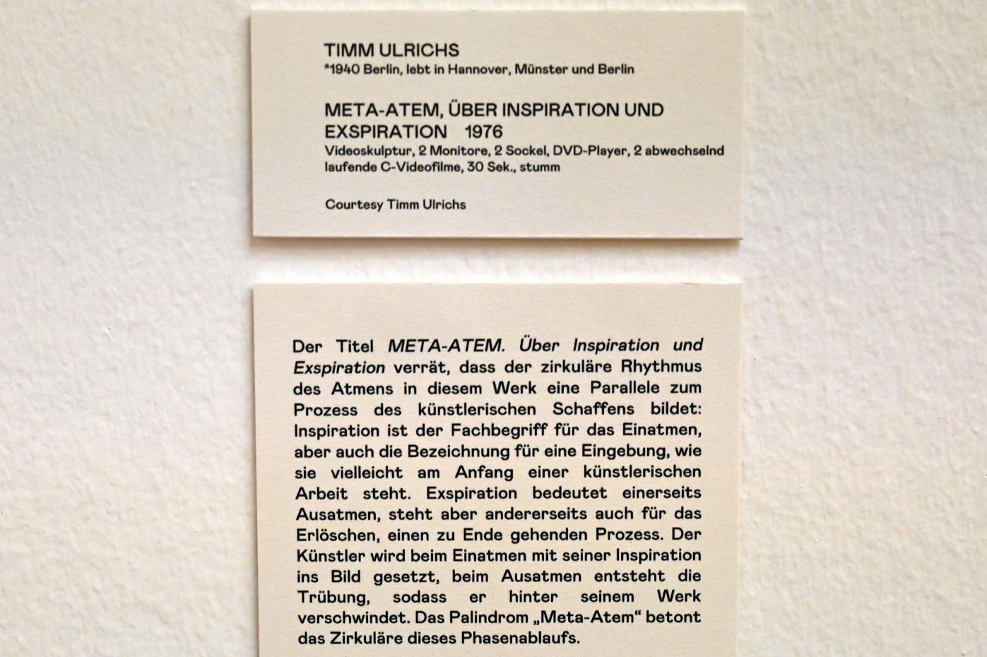 Timm Ulrichs (1966–1976), Meta-Atem, Über Inspiration und Exspiration, Bonn, Kunstmuseum, Ausstellung "Welt in der Schwebe" vom 24.02. - 19.06.2022, Saal 4, 1976, Bild 3/3