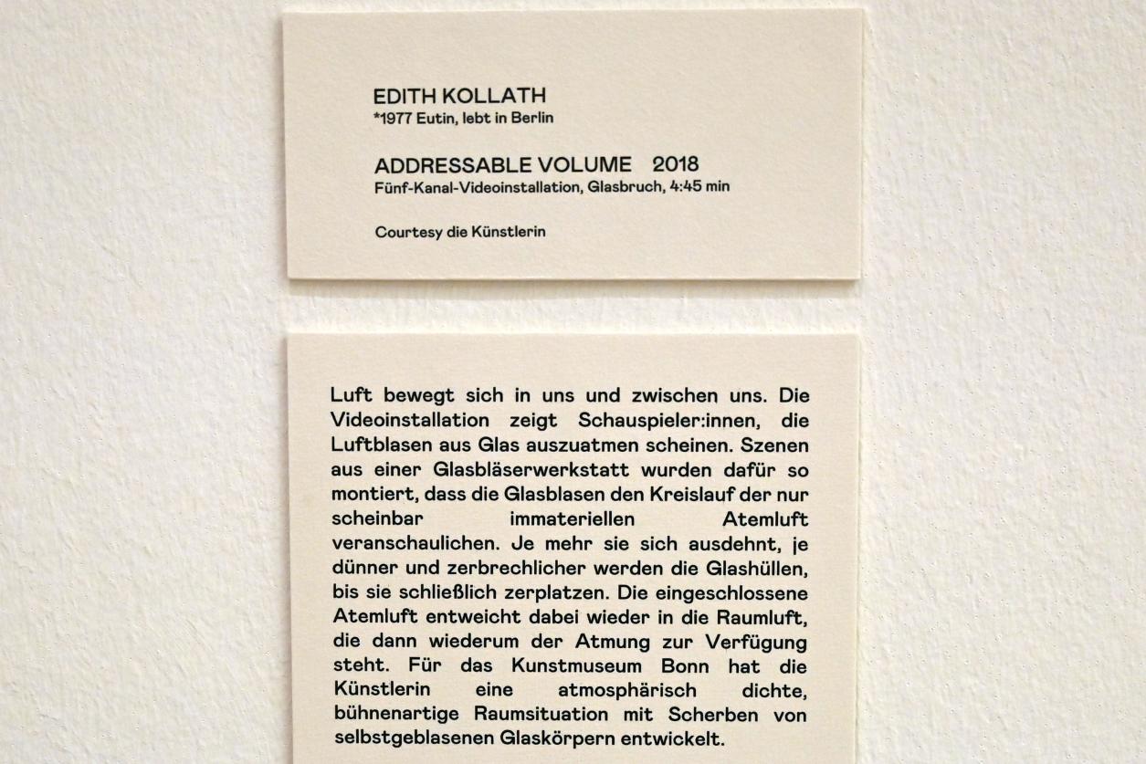 Edith Kollath (2018), Addressable Volume, Bonn, Kunstmuseum, Ausstellung "Welt in der Schwebe" vom 24.02. - 19.06.2022, Saal 5, 2018, Bild 10/10