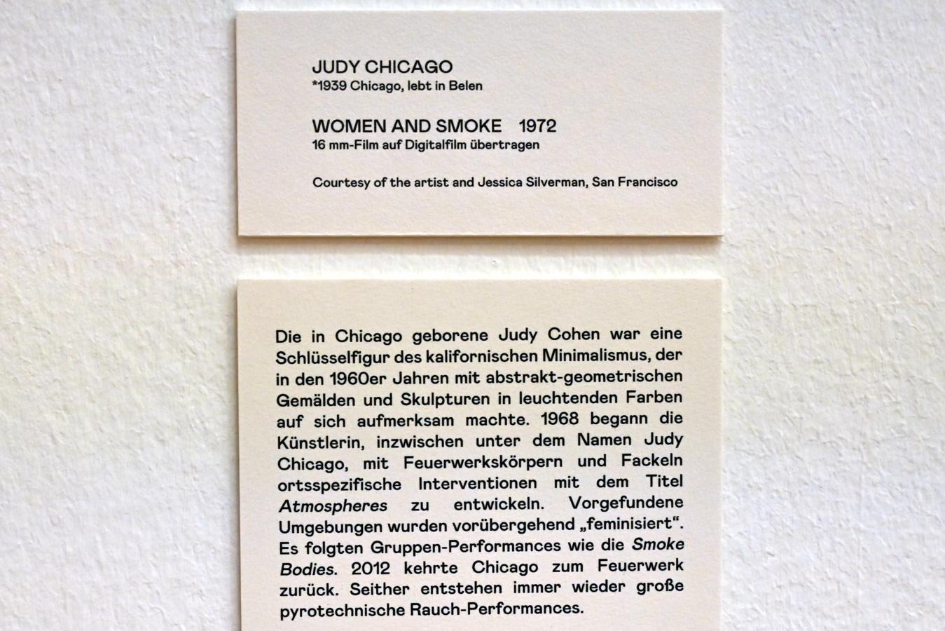 Judy Chicago (1972–2010), Woman and Smoke, Bonn, Kunstmuseum, Ausstellung "Welt in der Schwebe" vom 24.02. - 19.06.2022, Saal 6, 1972, Bild 5/5