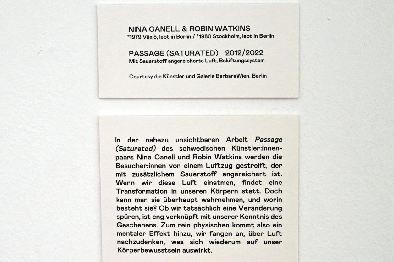 Nina Canell (2012), Passage (Saturated), Bonn, Kunstmuseum, Ausstellung "Welt in der Schwebe" vom 24.02. - 19.06.2022, Saal 8, 2012, Bild 2/2