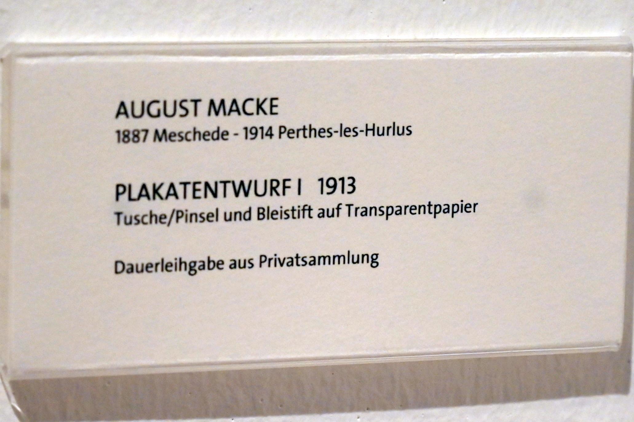 August Macke (1907–1914), Plakatentwurf I, Bonn, Kunstmuseum Bonn, Saal 4, 1913, Bild 2/2