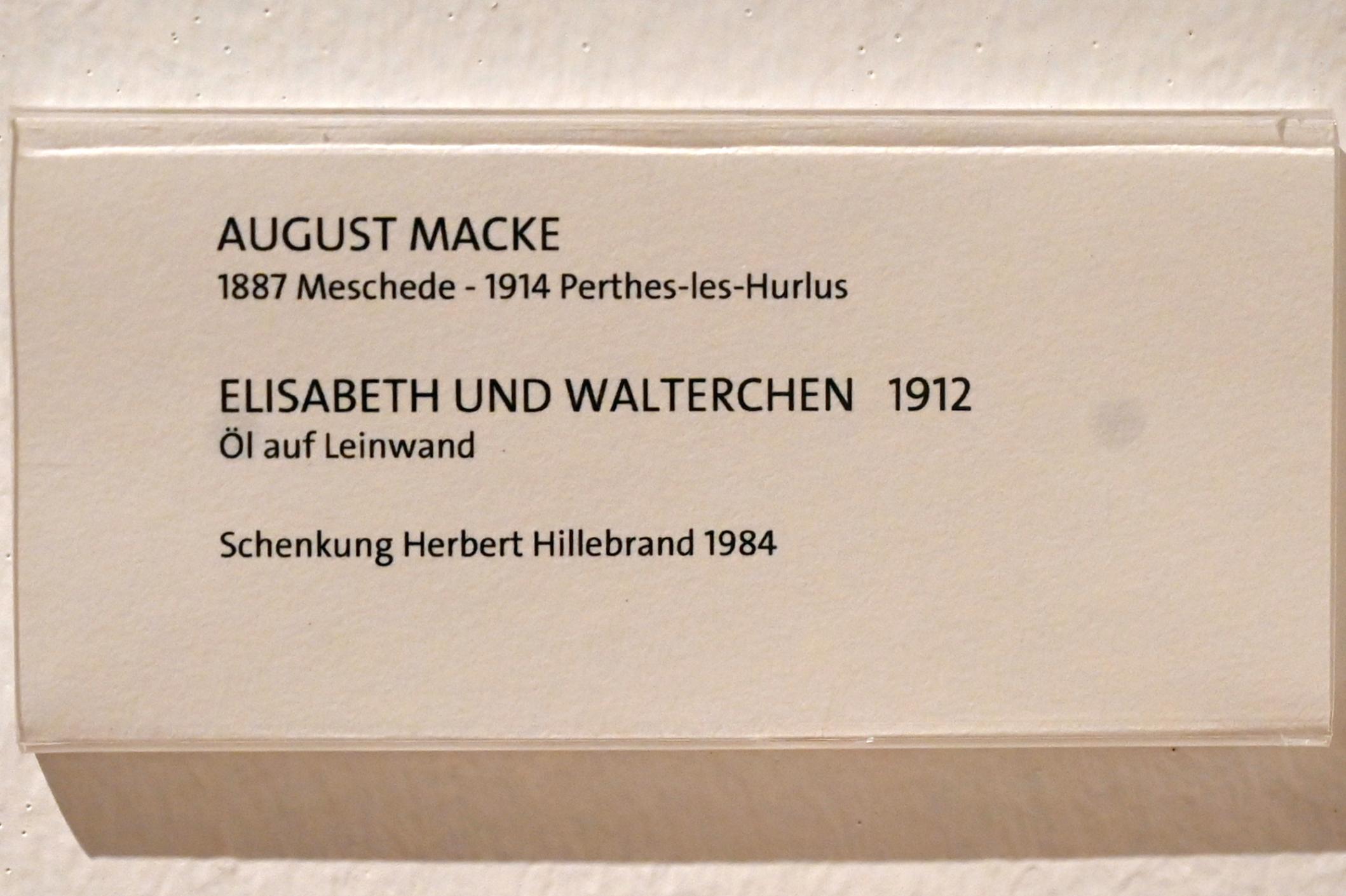 August Macke (1907–1914), Elisabeth und Walterchen, Bonn, Kunstmuseum Bonn, Saal 4, 1912, Bild 2/2
