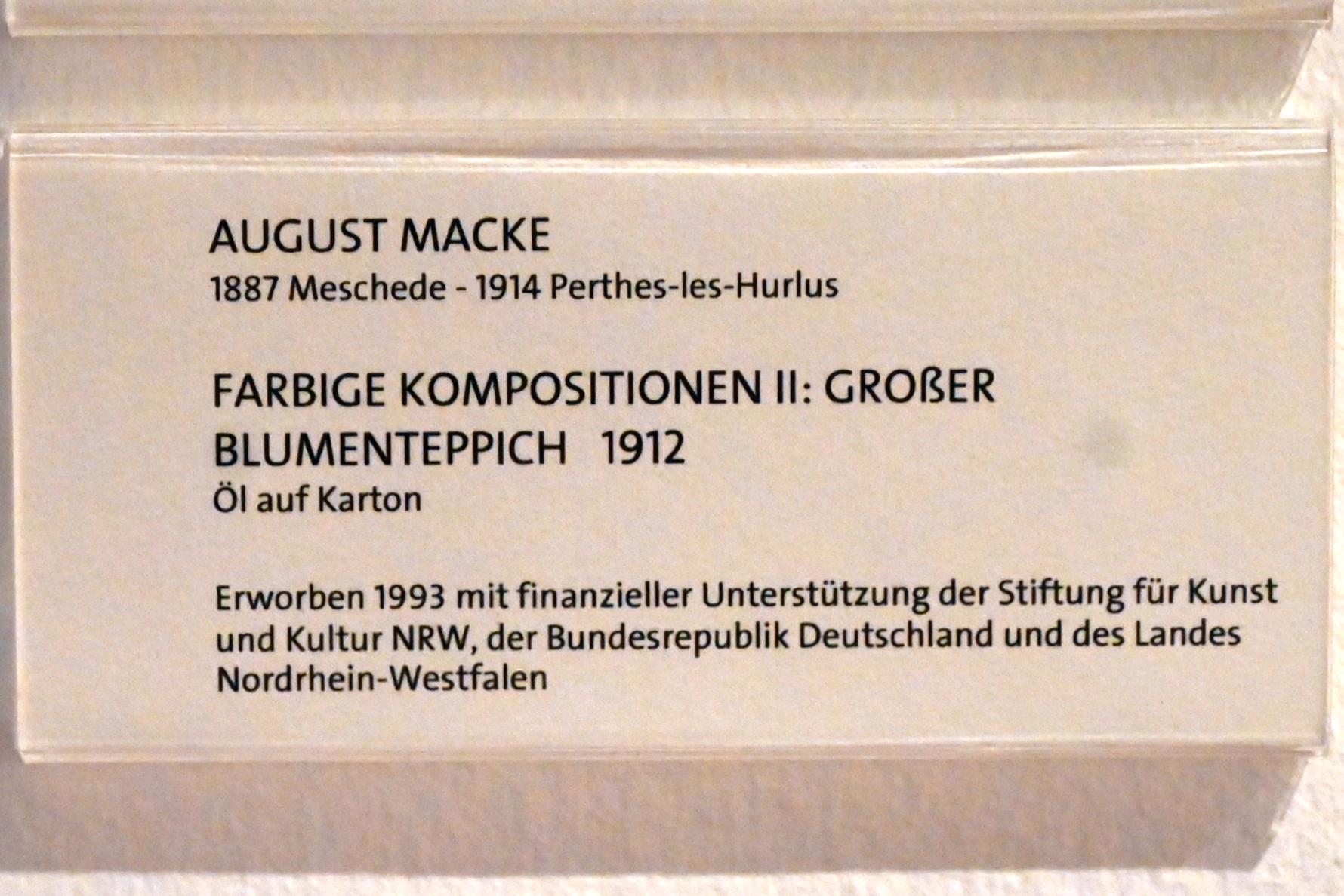August Macke (1907–1914), Farbige Komposition II: Großer Blumenteppich, Bonn, Kunstmuseum Bonn, Saal 5, 1912, Bild 2/2