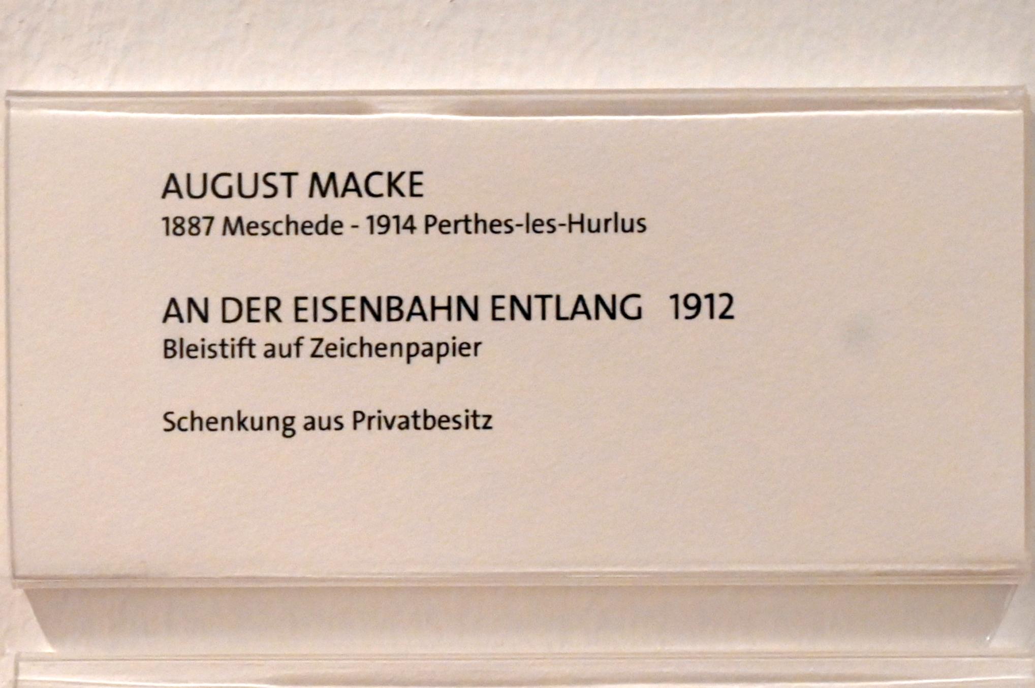 August Macke (1907–1914), An der Eisenbahn entlang, Bonn, Kunstmuseum Bonn, Saal 6, 1912, Bild 2/2