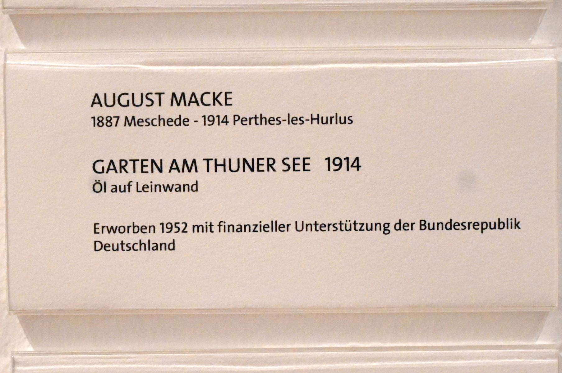 August Macke (1907–1914), Garten am Thuner See, Bonn, Kunstmuseum Bonn, Saal 6, 1914, Bild 2/2