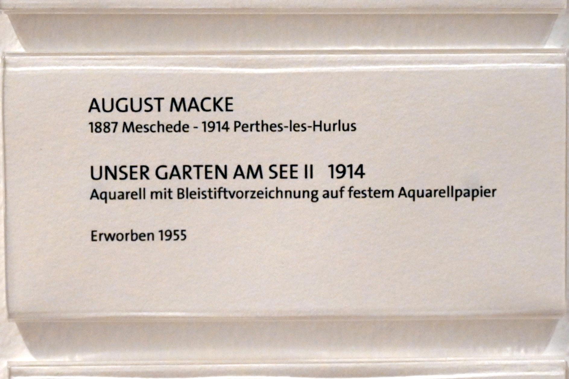 August Macke (1907–1914), Unser Garten am See II, Bonn, Kunstmuseum Bonn, Saal 6, 1914, Bild 2/2
