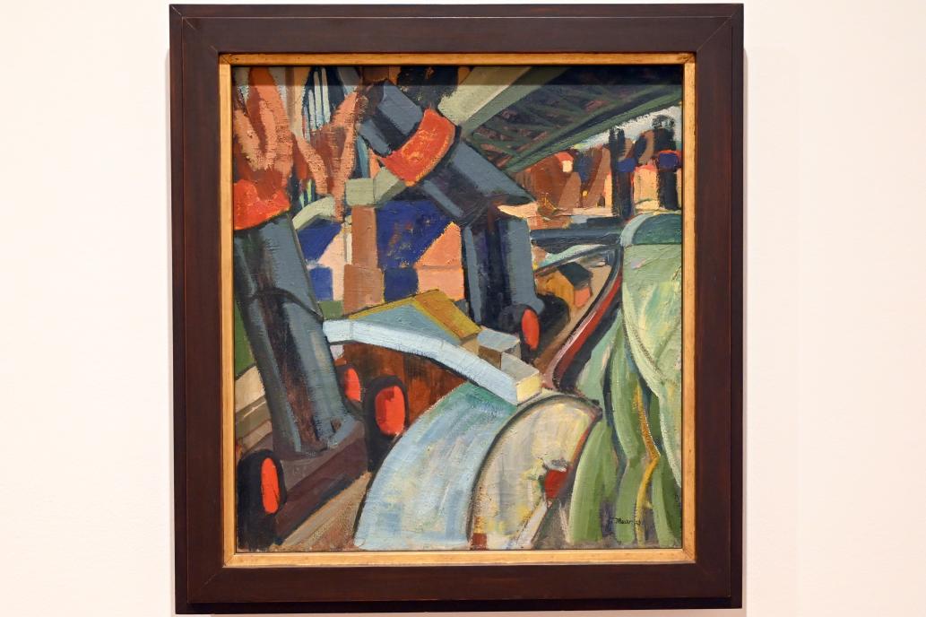 Hans Thuar (1911–1924), Raddampfer unter Brücke, Bonn, Kunstmuseum Bonn, Saal 6, 1923, Bild 1/2
