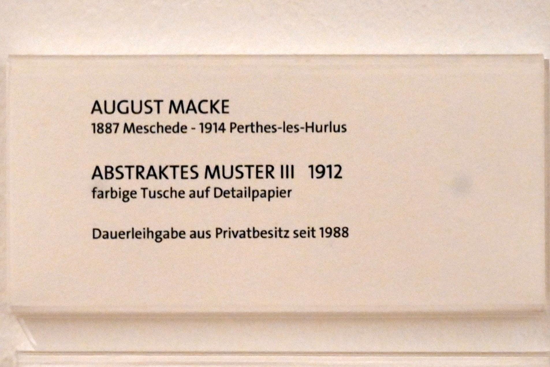 August Macke (1907–1914), Abstraktes Muster III, Bonn, Kunstmuseum Bonn, Saal 6, 1912, Bild 2/2