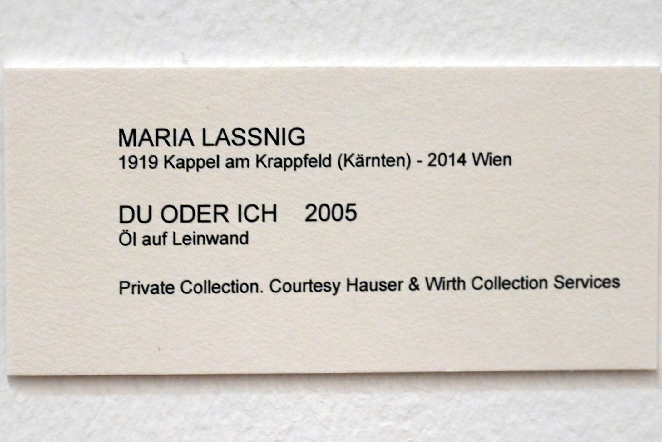 Maria Lassnig (1945–2011), Du oder Ich, Bonn, Kunstmuseum, Ausstellung "Maria Lassnig - Wach bleiben" vom 10.02. - 08.05.2022, Saal 2, 2005, Bild 2/2