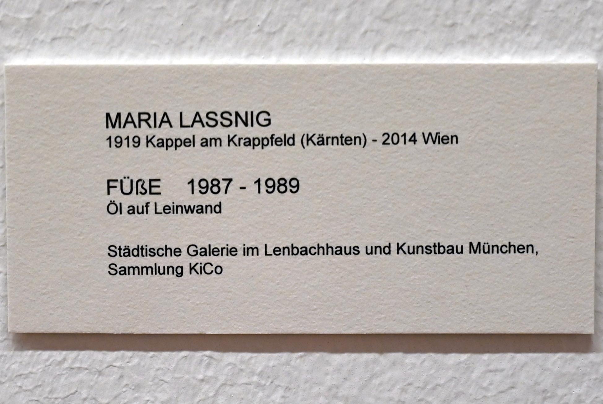 Maria Lassnig (1945–2011), Füße, Bonn, Kunstmuseum, Ausstellung "Maria Lassnig - Wach bleiben" vom 10.02. - 08.05.2022, Saal 5, 1987–1989, Bild 2/2
