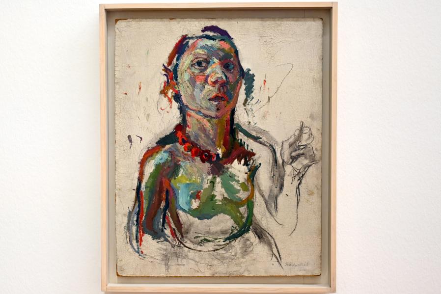 Maria Lassnig (1945–2011): Selbstporträt expressiv, 1945