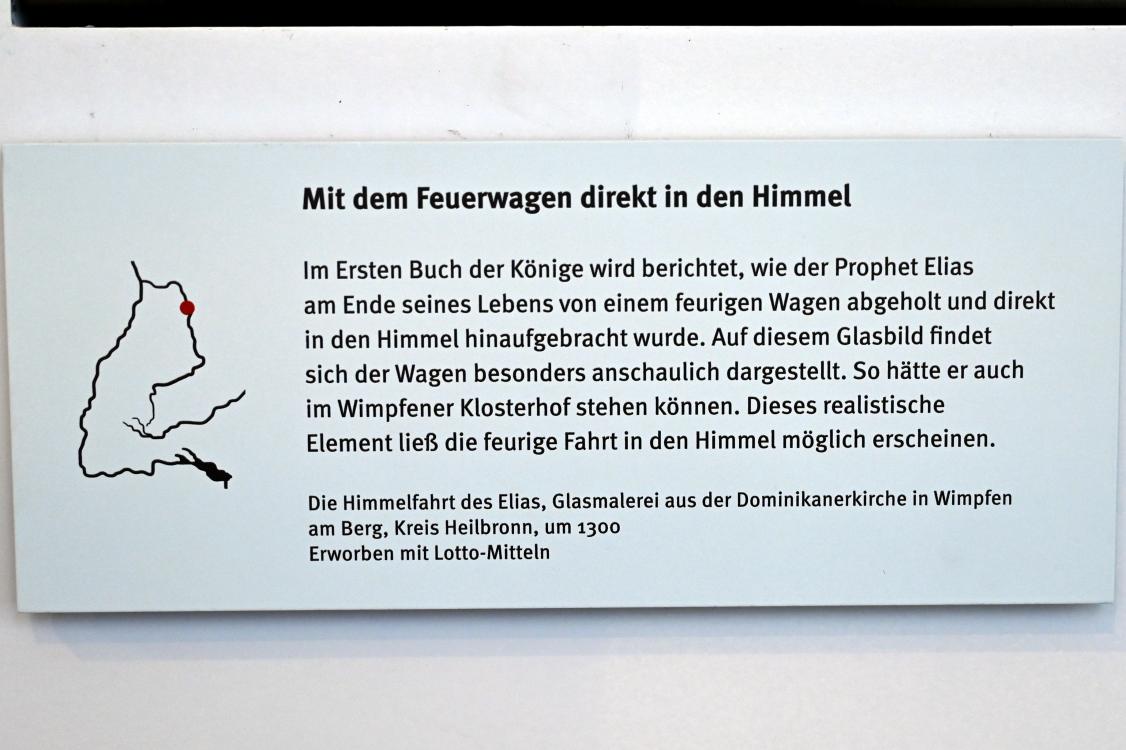 Die Himmelfahrt des Elias, Bad Wimpfen, ehem. Dominikanerkloster, jetzt Stuttgart, Landesmuseum Württemberg, Mittelalter, um 1300, Bild 2/2