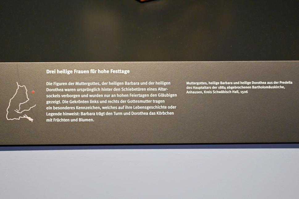 Muttergottes, Anhausen, ehem. Kirche St. Bartholomäus, jetzt Stuttgart, Landesmuseum Württemberg, Mittelalter, 1506, Bild 2/2