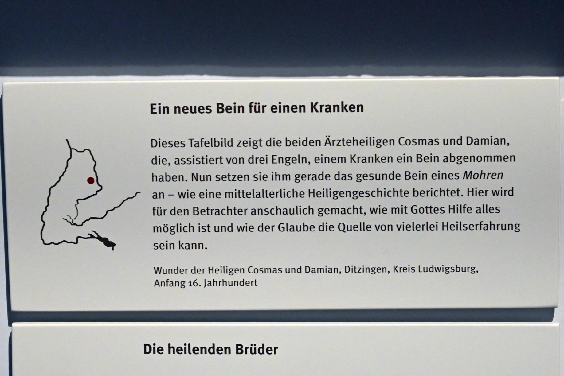 Wunder der Heiligen Cosmas und Damian, Stuttgart, Landesmuseum Württemberg, Mittelalter, Beginn 16. Jhd., Bild 2/2