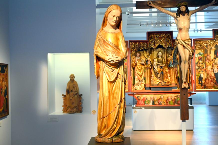Maria und Johannes aus einer Kreuzigungsgruppe, Stuttgart, Landesmuseum Württemberg, Mittelalter, um 1330, Bild 2/4