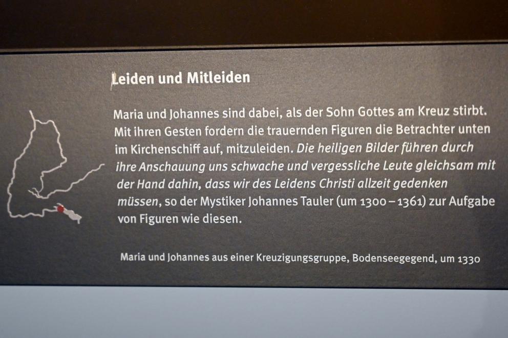 Maria und Johannes aus einer Kreuzigungsgruppe, Stuttgart, Landesmuseum Württemberg, Mittelalter, um 1330, Bild 4/4