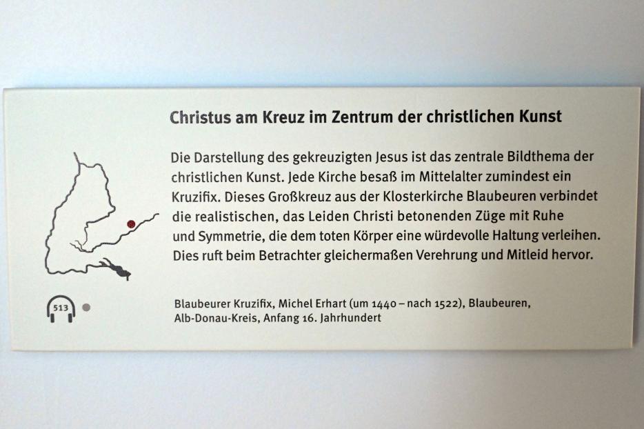 Michel Erhart (1472–1516), Blaubeurer Kruzifix, Blaubeuren, ehem. Benediktinerkloster, jetzt Stuttgart, Landesmuseum Württemberg, Mittelalter, Beginn 16. Jhd., Bild 2/2