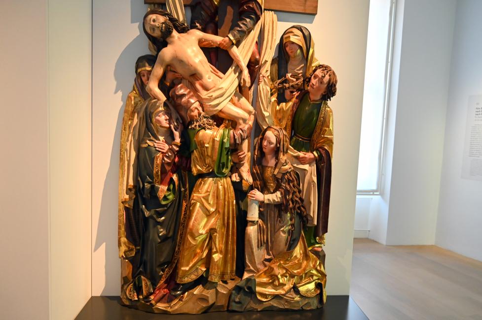 Nikolaus Weckmann (Werkstatt) (1510–1523), Kreuzabnahme Christi, Zwiefalten, ehemalige Benediktinerabtei, heute psychiatrische Klinik, jetzt Stuttgart, Landesmuseum Württemberg, Mittelalter, um 1520, Bild 2/4