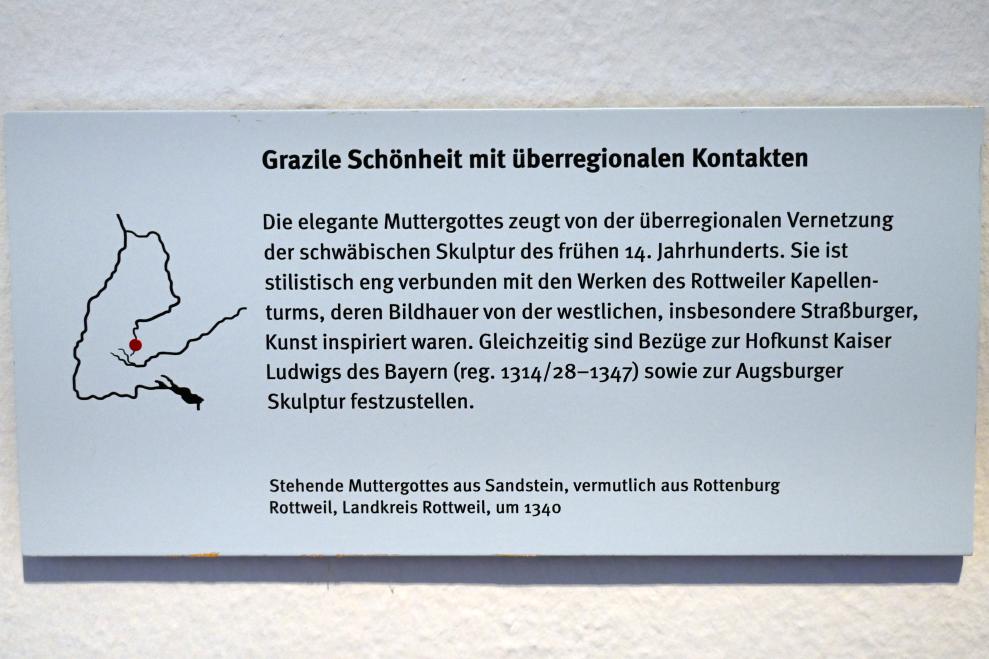 Stehende Muttergottes, Stuttgart, Landesmuseum Württemberg, Mittelalter, um 1340, Bild 3/3