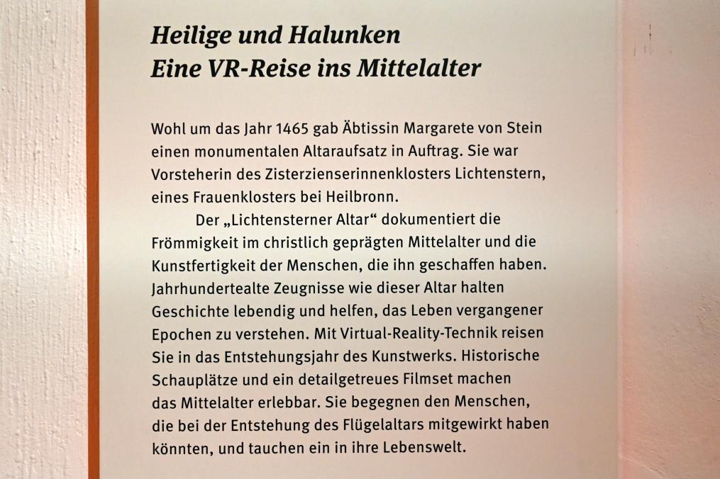 Lichtensterner Altaraufsatz, Lichtenstern ehem. Zisterzienserinnenkloster Stella Praeclara, jetzt Stuttgart, Landesmuseum Württemberg, Mittelalter, um 1465–1470, Bild 7/9