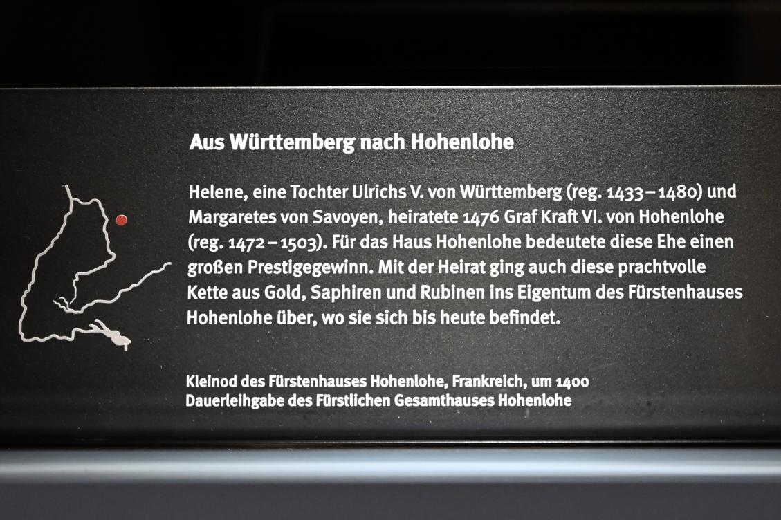 Kette des Fürstenhauses Hohenlohe, Stuttgart, Landesmuseum Württemberg, Herzogtum Württemberg, um 1400, Bild 2/2