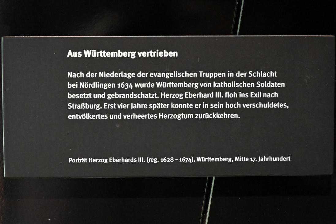 Porträt Herzog Eberhards III. (reg. 1628-1674), Stuttgart, Landesmuseum Württemberg, Herzogtum Württemberg, Mitte 17. Jhd., Bild 2/2