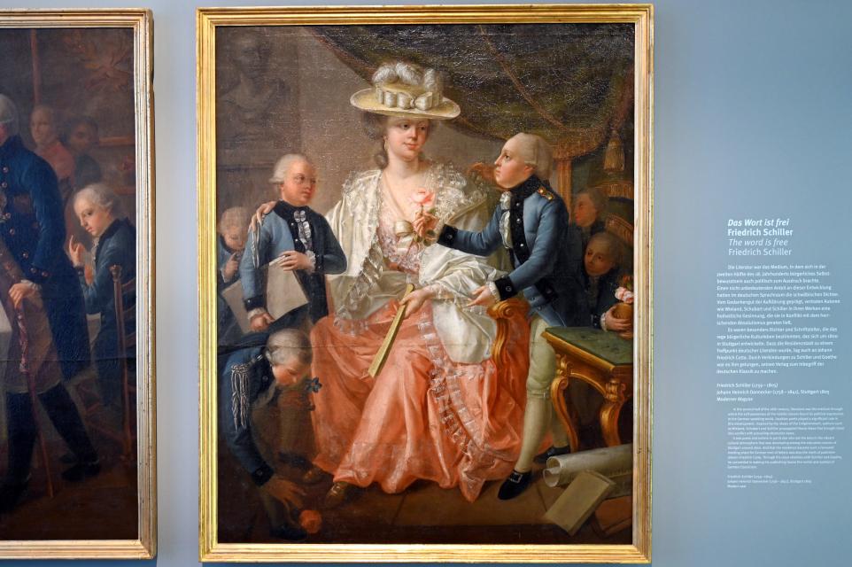 Jakob Friedrich Weckherlin (1780–1790), Franziska von Hohenheim in der Hohen Carlsschule, Stuttgart, Landesmuseum Württemberg, Herzogtum Württemberg, um 1780