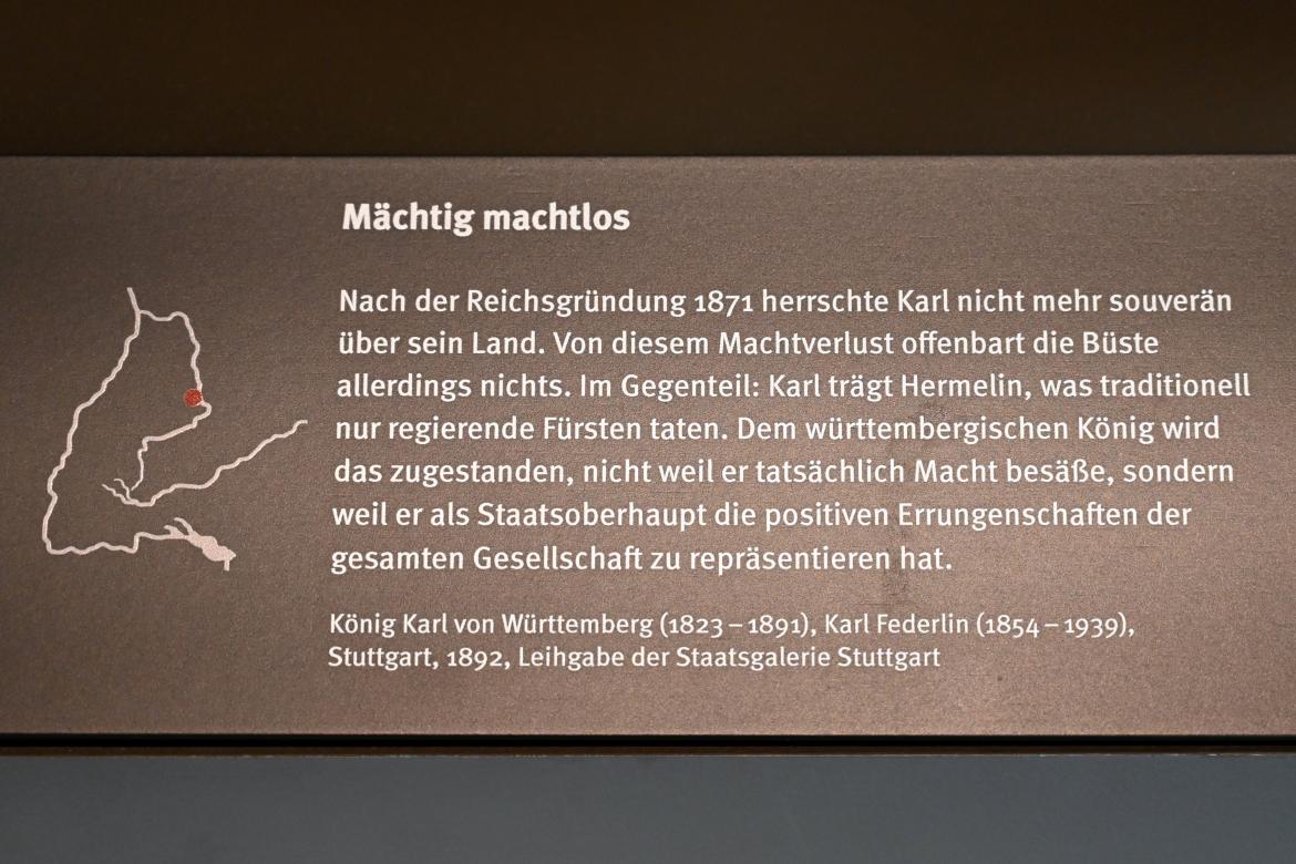 Karl Federlin (1892), König Karl von Württemberg (1823-1891), Stuttgart, Landesmuseum Württemberg, Herzogtum Württemberg, 1892, Bild 2/2